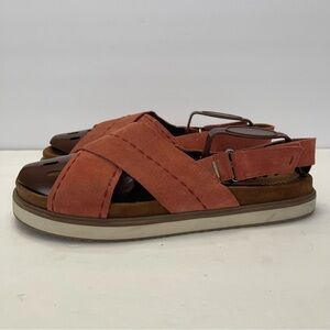 Toms Marisa‎ Red Suede Flatform Sandals Womens 11